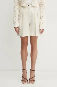 Simona Corsellini pantaloni scurti femei, culoarea bej, modelator, high waist, P25CPSH001 imagine