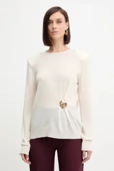 Simona Corsellini pulover de lana culoarea bej, light, A25CPMGE0301 imagine