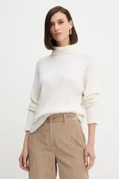 Simona Corsellini pulover de lana culoarea bej, light, cu guler, A25CPMGG08S1 imagine