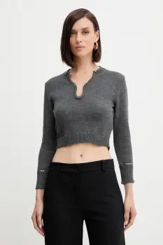 Simona Corsellini pulover de lana culoarea gri, light, A25CPMGE0601 imagine
