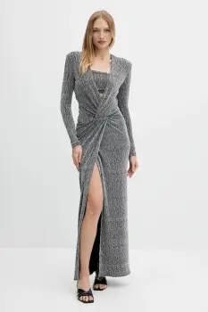Simona Corsellini rochie culoarea argintiu, maxi, evazati, A25CEAB10201 imagine