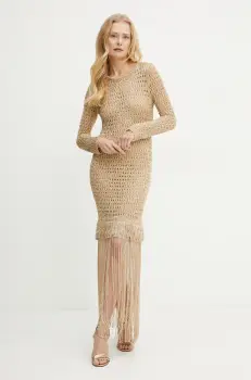 Simona Corsellini rochie culoarea auriu, mini, mulata, P25CEABO03 imagine