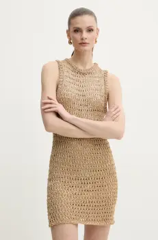 Simona Corsellini rochie culoarea auriu, mini, mulata, P25CEABO10 imagine