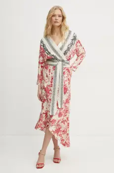 Simona Corsellini rochie culoarea bej, midi, drept, P25CPAB004 imagine