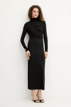 Simona Corsellini rochie culoarea negru, maxi, drept, A25CPAB00601 imagine