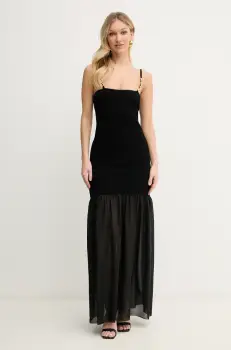 Simona Corsellini rochie culoarea negru, maxi, drept, P25CPABO01 imagine