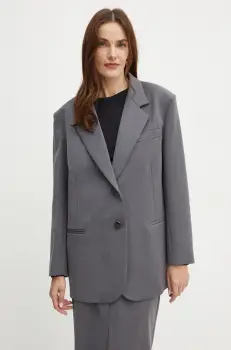 Simona Corsellini sacou culoarea gri, un singur rand de nasturi, neted, A24CPGI015 imagine