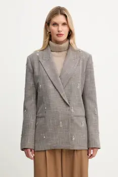 Simona Corsellini sacou culoarea maro, cu doua randuri de nasturi, A25CPGI00301 imagine