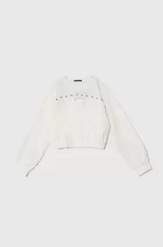 Sisley bluza copii culoarea alb, cu imprimeu imagine