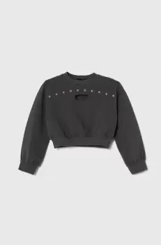 Sisley bluza copii culoarea gri, cu imprimeu imagine