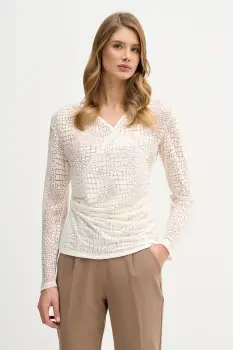 Sisley bluza culoarea bej, cu imprimeu, 3NDXL401A imagine