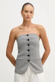 Sisley bluza culoarea negru, cu imprimeu, 5D12LH01R imagine