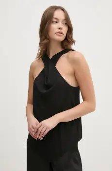 Sisley bluza culoarea negru, neted, 5LTHLH019 imagine