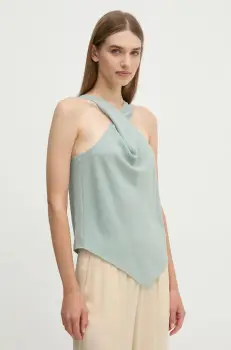 Sisley bluza culoarea verde, neted, 5LTHLH019 imagine