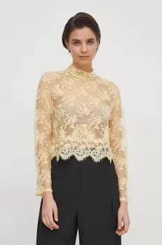 Sisley bluza femei, culoarea bej, neted imagine