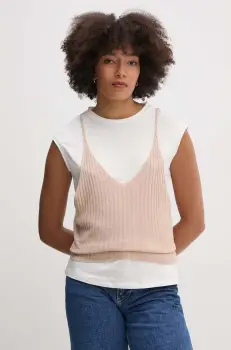 Sisley bluza femei, culoarea bej, neted, 3UNZL105V imagine