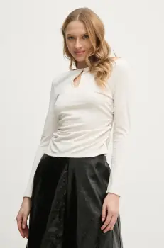 Sisley bluza femei, culoarea bej, neted, 5Y0XLQ080 imagine