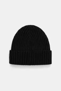 Sisley caciula din amestec de lana culoarea negru, din tesatura uni, 132HSA00B imagine