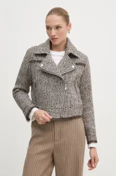 Sisley geaca din amestec de lana culoarea gri, de tranzitie, 2NLELN050 imagine