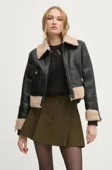 Sisley geaca femei, culoarea negru, de tranzitie, 2YJVLN04W imagine