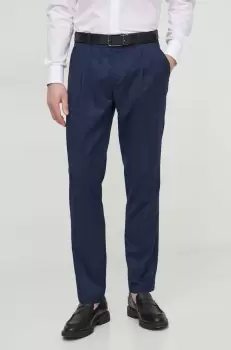 Sisley pantaloni barbati, culoarea albastru marin, drept imagine