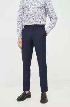 Sisley pantaloni barbati, culoarea albastru marin, mulata imagine