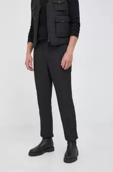 Sisley Pantaloni barbati, culoarea negru, jogger imagine