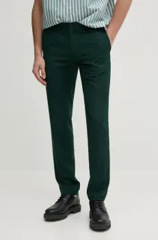 Sisley pantaloni barbati, culoarea verde, mulata imagine
