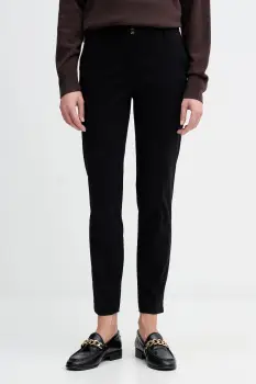 Sisley pantaloni culoarea bej, drept, medium waist, 4AI655AH6 imagine