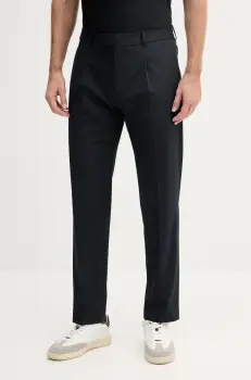 Sisley pantaloni culoarea bleumarin, drept, 4KKQSF04Z imagine