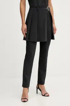 Sisley pantaloni culoarea gri, drept, high waist, 483QLF07Y imagine