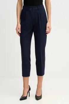 Sisley pantaloni culoarea negru, drept, high waist imagine