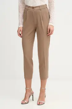 Sisley pantaloni culoarea negru, drept, high waist imagine