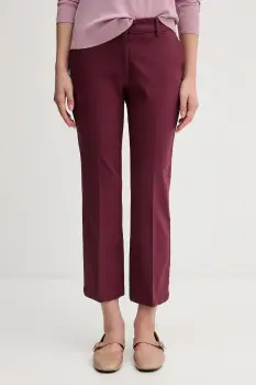 Sisley pantaloni culoarea negru, drept, medium waist imagine