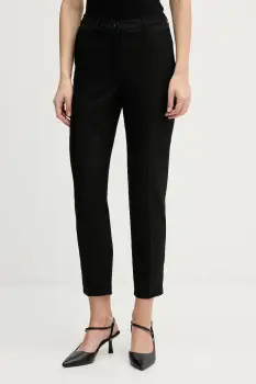 Sisley pantaloni culoarea negru, mulata, medium waist, 42T7LF07X imagine