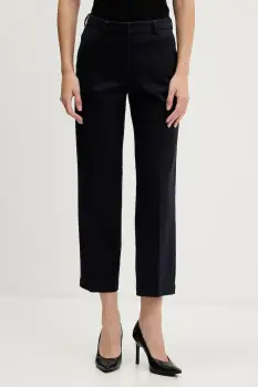 Sisley pantaloni culoarea violet, drept, high waist, 4K2ZLF03V imagine