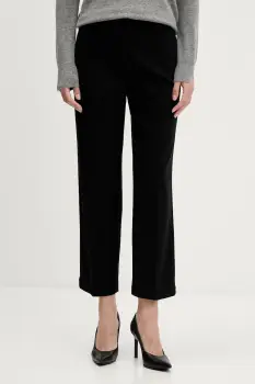 Sisley pantaloni culoarea violet, drept, high waist, 4K2ZLF03V imagine