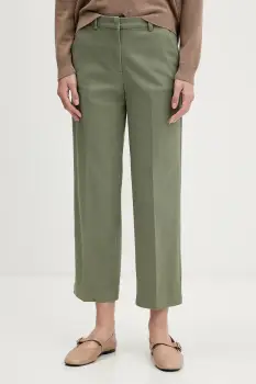 Sisley pantaloni culoarea violet, drept, high waist, 4K2ZLF03V imagine