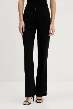 Sisley pantaloni din lana culoarea negru, drept, high waist, 41YPLF083 imagine