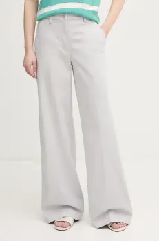 Sisley pantaloni femei, culoarea gri, lat, high waist, 4BYWLE03G imagine