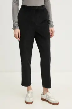 Sisley pantaloni femei, culoarea negru, drept, high waist, 40LPLF03Z imagine