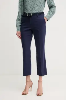 Sisley pantaloni femei, culoarea negru, drept, medium waist imagine