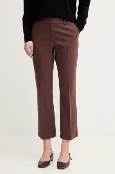 Sisley pantaloni femei, culoarea negru, drept, medium waist imagine