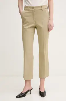 Sisley pantaloni femei, culoarea negru, drept, medium waist imagine