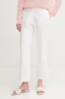 Sisley pantaloni femei, culoarea negru, drept, medium waist imagine