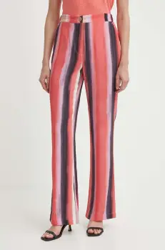 Sisley pantaloni femei, lat, high waist imagine