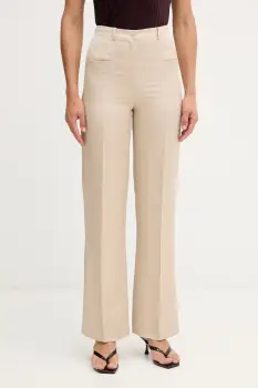 Sisley pantaloni straight pentru femei cu amestec de in imagine
