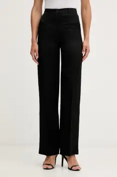 Sisley pantaloni straight pentru femei cu amestec de in imagine
