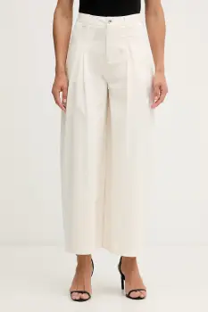 Sisley pantaloni straight pentru femei din bumbac imagine