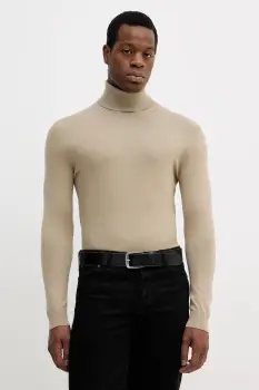 Sisley pulover culoarea bleumarin, light, cu guler, 10F2S2244 imagine